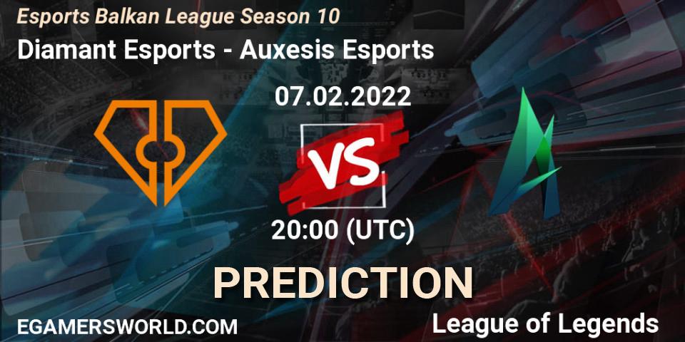 Diamant Esports - Auxesis Esports: ennuste. 07.02.2022 at 20:00, LoL, Esports Balkan League Season 10