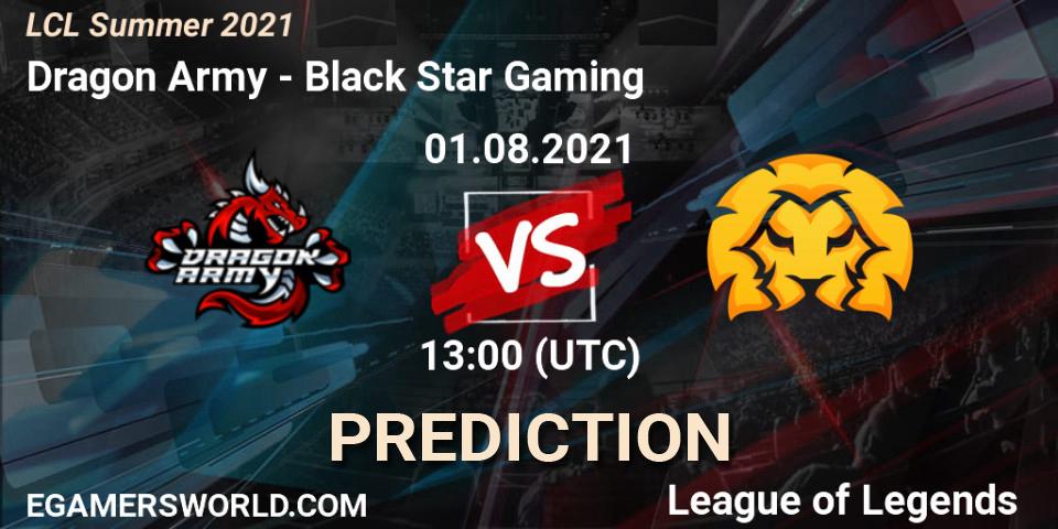 Dragon Army - Black Star Gaming: ennuste. 01.08.21, LoL, LCL Summer 2021