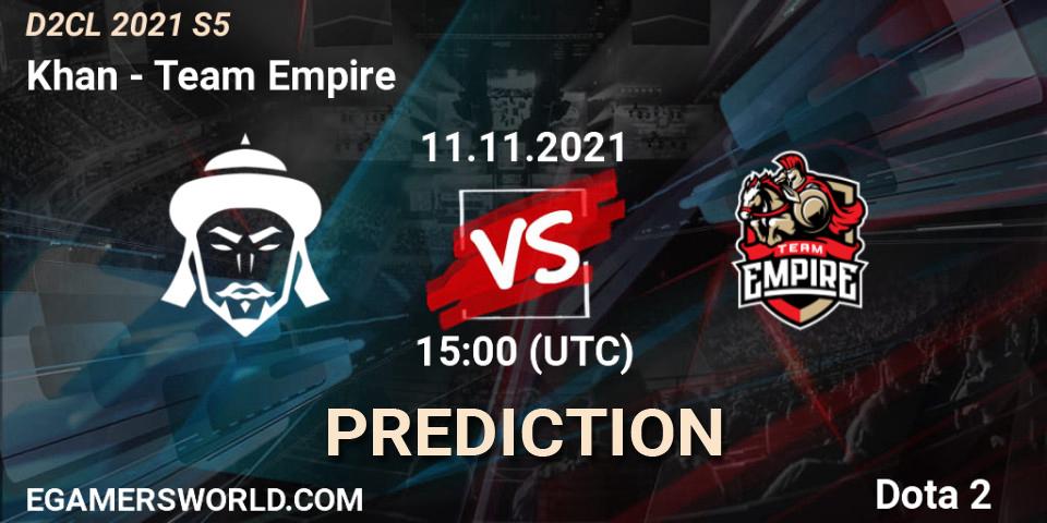Khan - Team Empire: ennuste. 11.11.21, Dota 2, Dota 2 Champions League 2021 Season 5