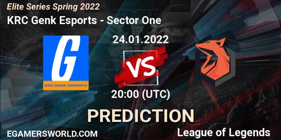 KRC Genk Esports - Sector One: ennuste. 24.01.2022 at 20:00, LoL, Elite Series Spring 2022