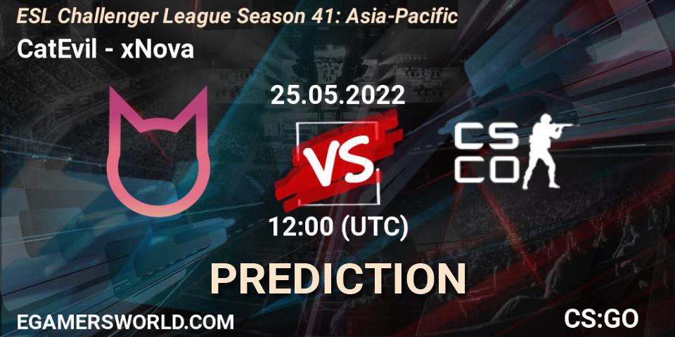 CatEvil - xNova: ennuste. 25.05.2022 at 12:00, Counter-Strike (CS2), ESL Challenger League Season 41: Asia-Pacific