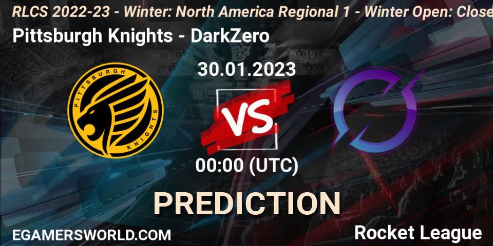 Pittsburgh Knights - DarkZero: ennuste. 30.01.2023 at 00:00, Rocket League, RLCS 2022-23 - Winter: North America Regional 1 - Winter Open: Closed Qualifier