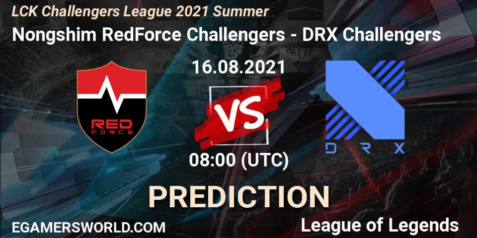 Nongshim RedForce Challengers - DRX Challengers: ennuste. 16.08.2021 at 08:00, LoL, LCK Challengers League 2021 Summer