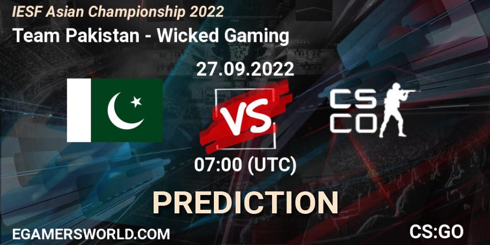 Team Pakistan - Wicked Gaming: ennuste. 27.09.2022 at 07:00, Counter-Strike (CS2), IESF Asian Championship 2022