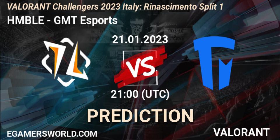 HMBLE - GMT Esports: ennuste. 21.01.23, VALORANT, VALORANT Challengers 2023 Italy: Rinascimento Split 1