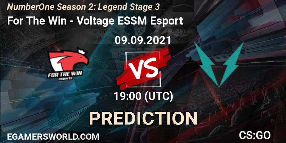 For The Win - Voltage ESSM Esport: ennuste. 30.09.2021 at 19:00, Counter-Strike (CS2), NumberOne Season 2: Legend Stage 3