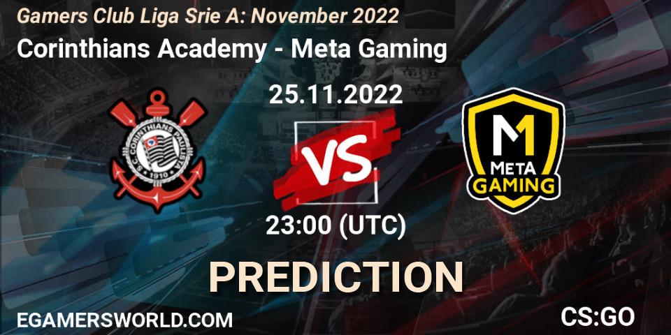 Corinthians Academy - Meta Gaming Brasil: ennuste. 25.11.2022 at 23:00, Counter-Strike (CS2), Gamers Club Liga Série A: November 2022