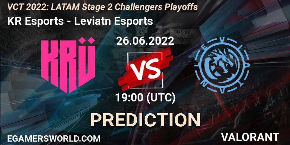 KRÜ Esports - Leviatán Esports: ennuste. 26.06.22, VALORANT, VCT 2022: LATAM Stage 2 Challengers Playoffs