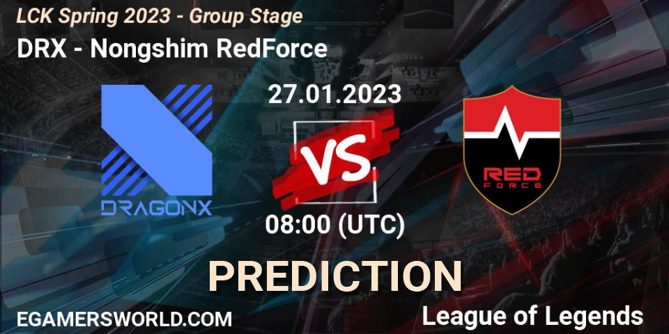 DRX - Nongshim RedForce: ennuste. 27.01.2023 at 08:00, LoL, LCK Spring 2023 - Group Stage
