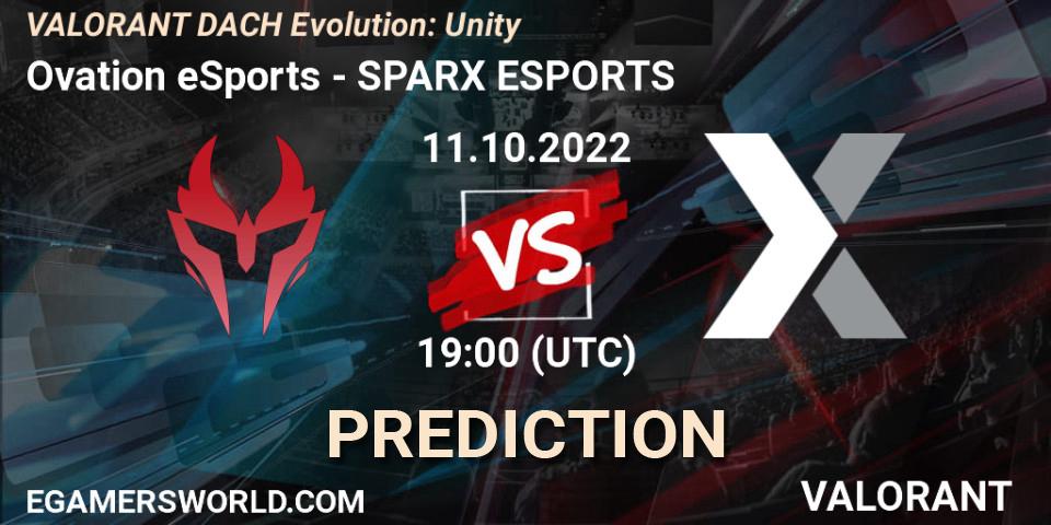 Ovation eSports - SPARX ESPORTS: ennuste. 11.10.2022 at 19:00, VALORANT, VALORANT DACH Evolution: Unity