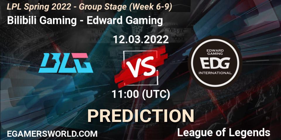 Bilibili Gaming - Edward Gaming: ennuste. 12.03.2022 at 11:00, LoL, LPL Spring 2022 - Group Stage (Week 6-9)