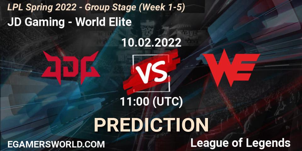 JD Gaming - World Elite: ennuste. 10.02.2022 at 11:00, LoL, LPL Spring 2022 - Group Stage (Week 1-5)