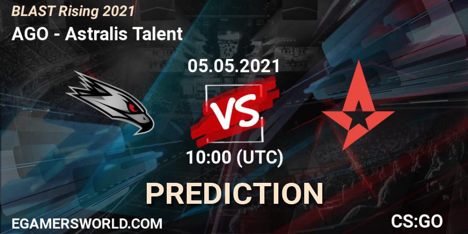 AGO - Astralis Talent: ennuste. 05.05.2021 at 10:00, Counter-Strike (CS2), BLAST Rising 2021
