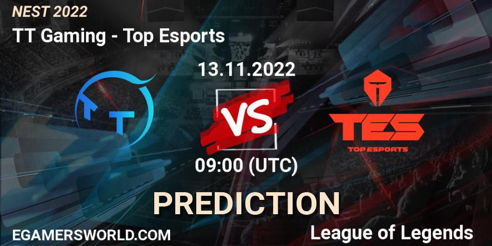 TT Gaming - Top Esports: ennuste. 13.11.2022 at 10:00, LoL, NEST 2022