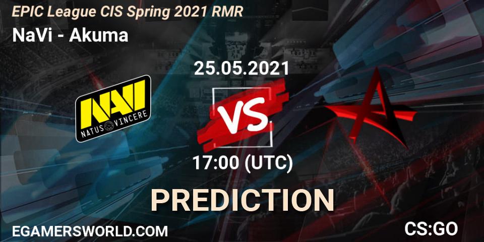 NaVi - Akuma: ennuste. 25.05.2021 at 17:30, Counter-Strike (CS2), EPIC League CIS Spring 2021 RMR