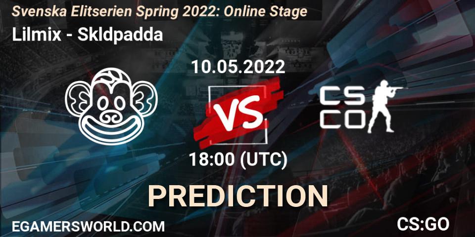 Lilmix - Sköldpadda: ennuste. 10.05.2022 at 18:00, Counter-Strike (CS2), Svenska Elitserien Spring 2022: Online Stage