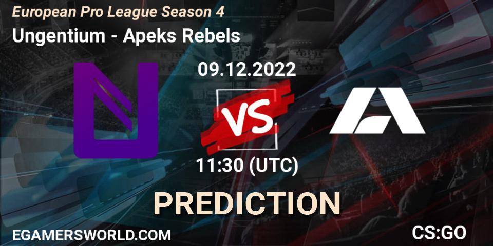Ungentium - Apeks Rebels: ennuste. 09.12.22, CS2 (CS:GO), European Pro League Season 4