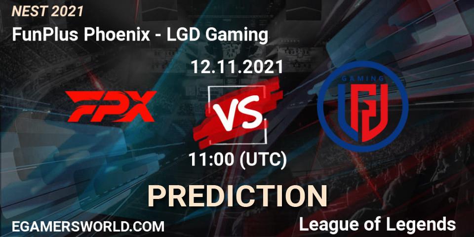 LGD Gaming - FunPlus Phoenix: ennuste. 15.11.2021 at 10:05, LoL, NEST 2021