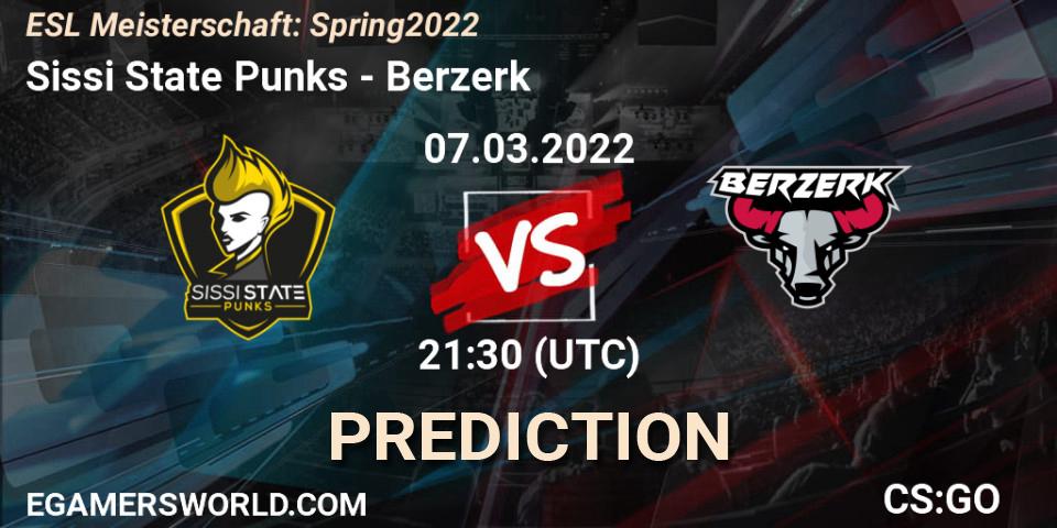 Sissi State Punks - Berzerk: ennuste. 07.03.2022 at 21:30, Counter-Strike (CS2), ESL Meisterschaft: Spring 2022