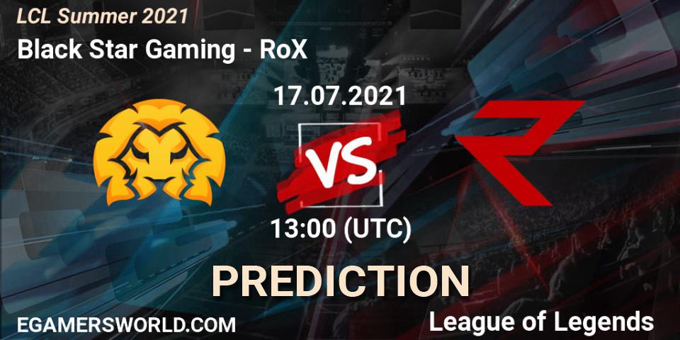 Black Star Gaming - RoX: ennuste. 17.07.21, LoL, LCL Summer 2021