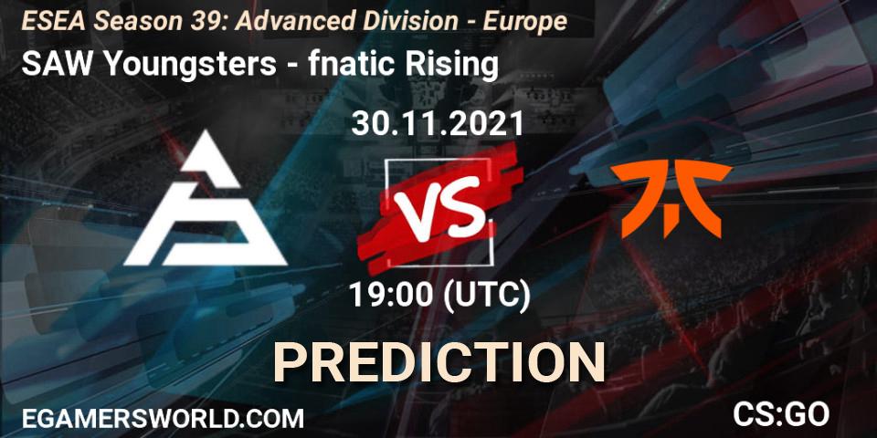 SAW Youngsters - fnatic Rising: ennuste. 30.11.2021 at 19:00, Counter-Strike (CS2), ESEA Season 39: Advanced Division - Europe
