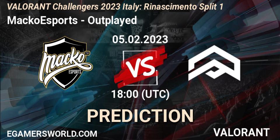 MackoEsports - Outplayed: ennuste. 05.02.23, VALORANT, VALORANT Challengers 2023 Italy: Rinascimento Split 1