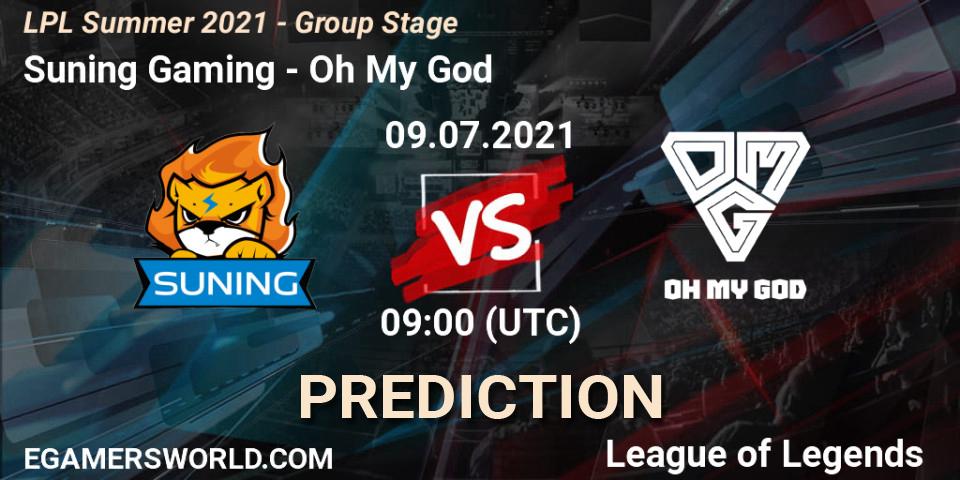 Suning Gaming - Oh My God: ennuste. 09.07.2021 at 09:00, LoL, LPL Summer 2021 - Group Stage