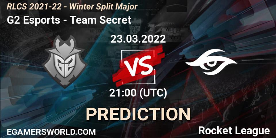 G2 Esports - Team Secret: ennuste. 23.03.2022 at 21:00, Rocket League, RLCS 2021-22 - Winter Split Major