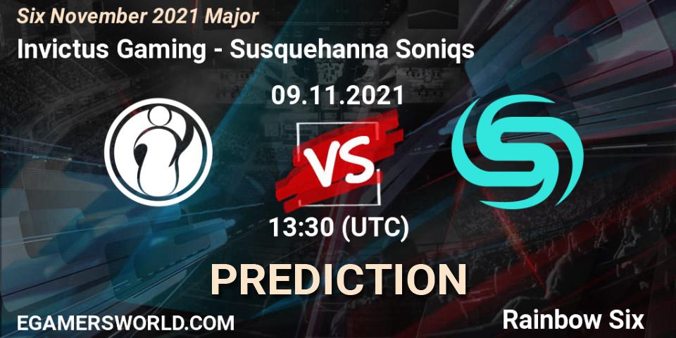 Susquehanna Soniqs - Invictus Gaming: ennuste. 10.11.2021 at 18:00, Rainbow Six, Six Sweden Major 2021
