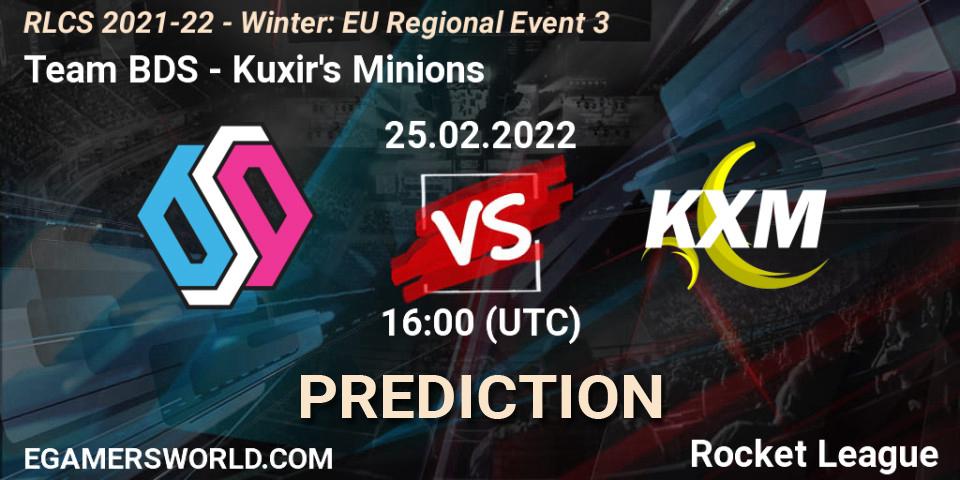 Team BDS - Kuxir's Minions: ennuste. 25.02.2022 at 16:00, Rocket League, RLCS 2021-22 - Winter: EU Regional Event 3