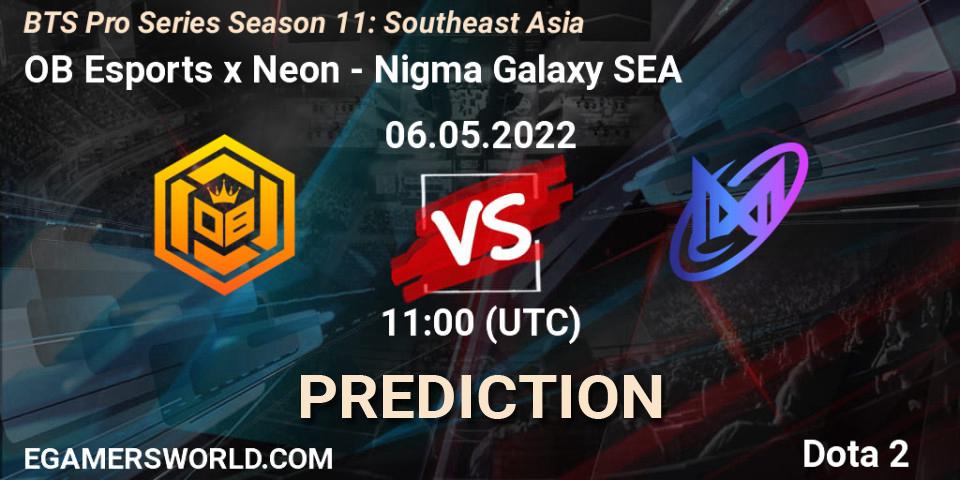 OB Esports x Neon - Nigma Galaxy SEA: ennuste. 06.05.2022 at 11:29, Dota 2, BTS Pro Series Season 11: Southeast Asia