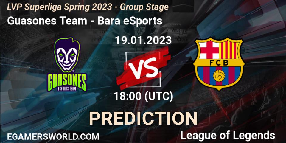 Guasones Team - Barça eSports: ennuste. 19.01.2023 at 18:00, LoL, LVP Superliga Spring 2023 - Group Stage