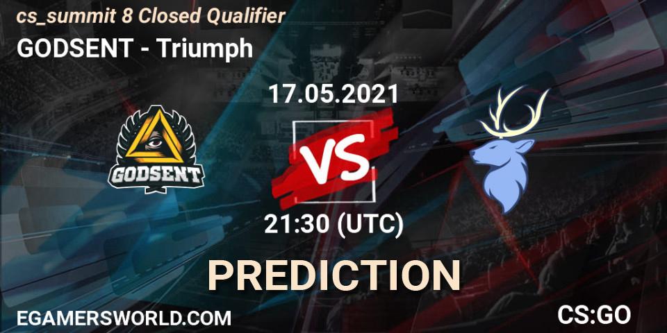 GODSENT - Triumph: ennuste. 17.05.2021 at 21:30, Counter-Strike (CS2), cs_summit 8 Closed Qualifier