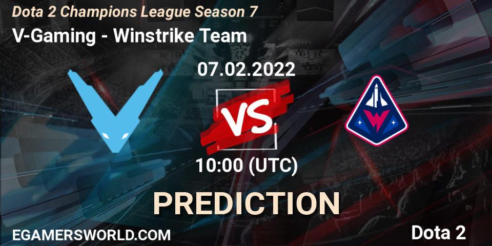 V-Gaming - Winstrike Team: ennuste. 07.02.22, Dota 2, Dota 2 Champions League 2022 Season 7