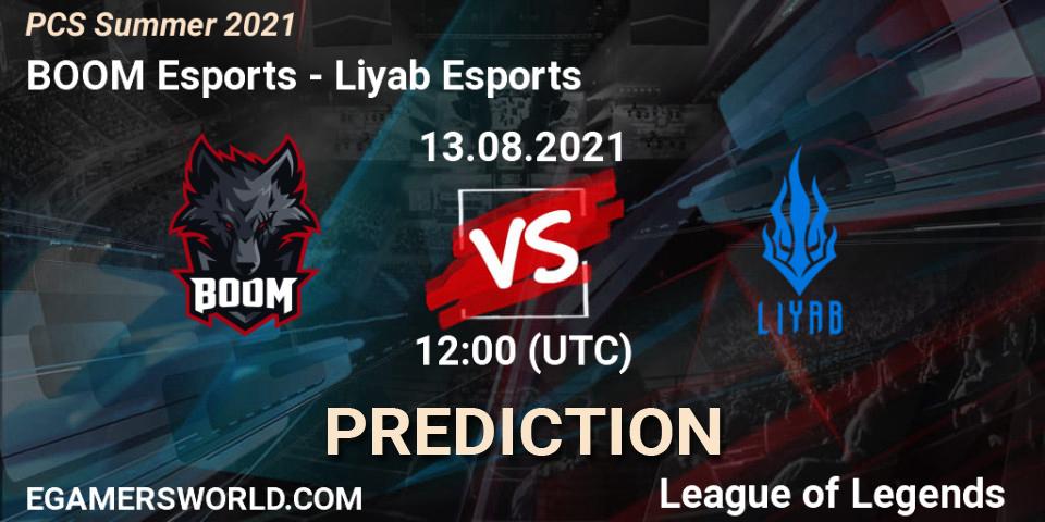 BOOM Esports - Liyab Esports: ennuste. 13.08.2021 at 11:25, LoL, PCS Summer 2021