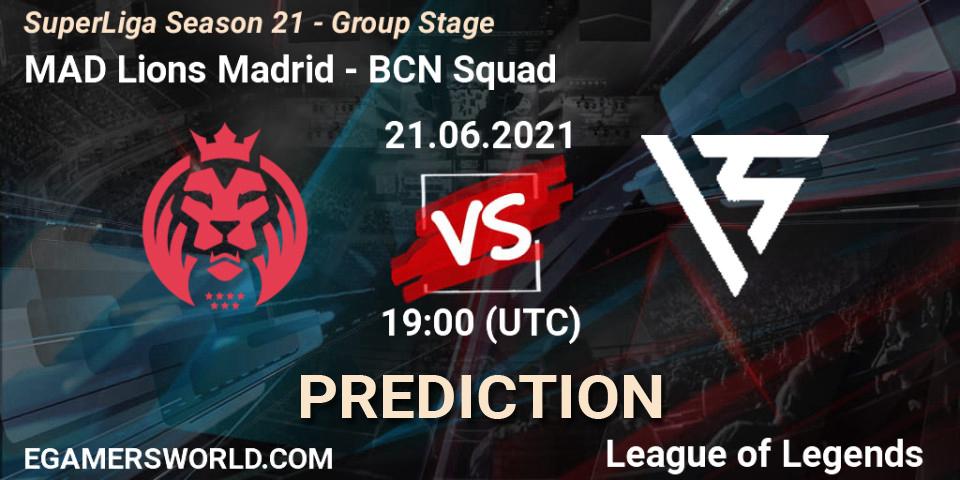 MAD Lions Madrid - BCN Squad: ennuste. 21.06.2021 at 17:00, LoL, SuperLiga Season 21 - Group Stage 