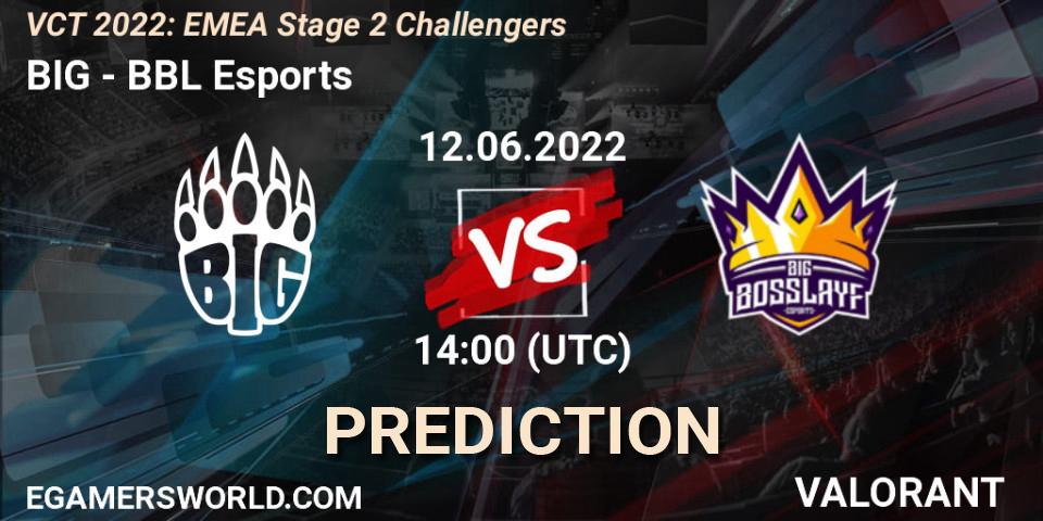 BIG - BBL Esports: ennuste. 12.06.2022 at 14:05, VALORANT, VCT 2022: EMEA Stage 2 Challengers