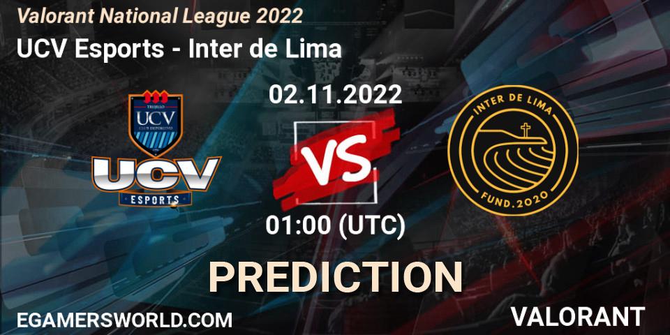 UCV Esports - Inter de Lima: ennuste. 02.11.2022 at 01:00, VALORANT, Valorant National League 2022