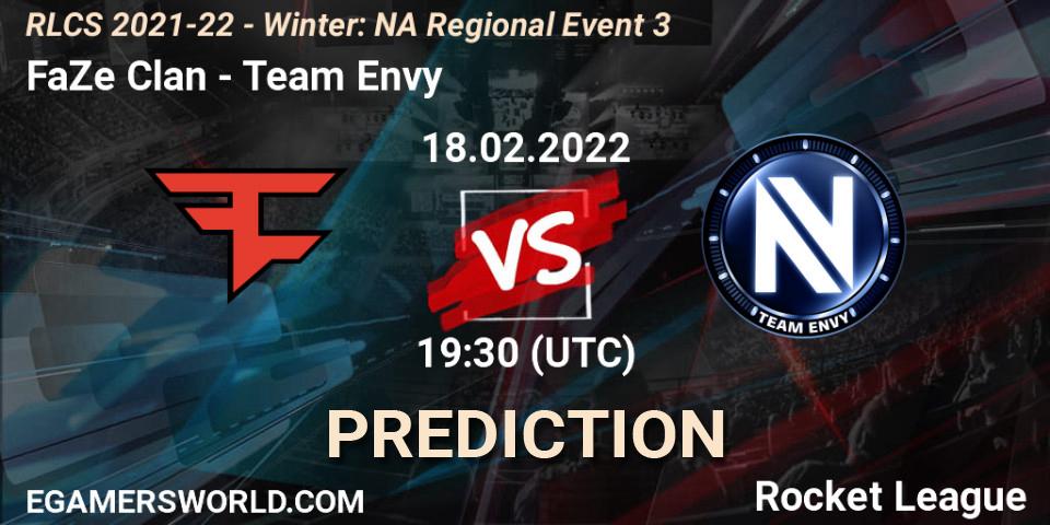FaZe Clan - Team Envy: ennuste. 18.02.2022 at 19:30, Rocket League, RLCS 2021-22 - Winter: NA Regional Event 3