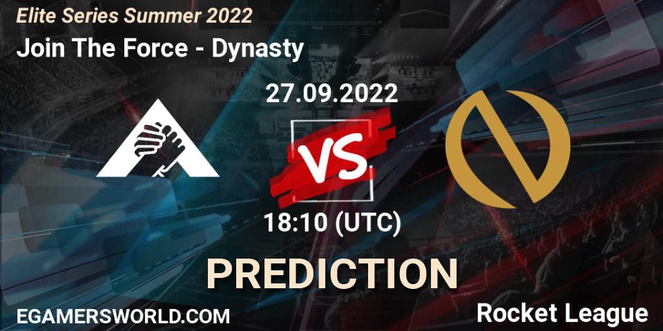 Join The Force - Dynasty: ennuste. 27.09.2022 at 18:10, Rocket League, Elite Series Summer 2022