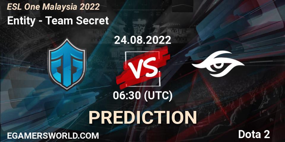 Entity - Team Secret: ennuste. 24.08.22, Dota 2, ESL One Malaysia 2022