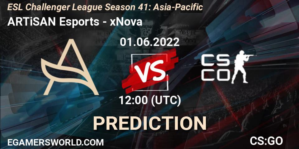 ARTiSAN Esports - xNova: ennuste. 01.06.2022 at 12:00, Counter-Strike (CS2), ESL Challenger League Season 41: Asia-Pacific