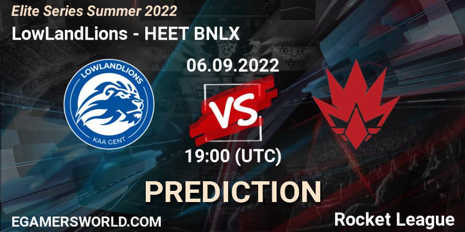 LowLandLions - HEET BNLX: ennuste. 13.09.2022 at 19:50, Rocket League, Elite Series Summer 2022