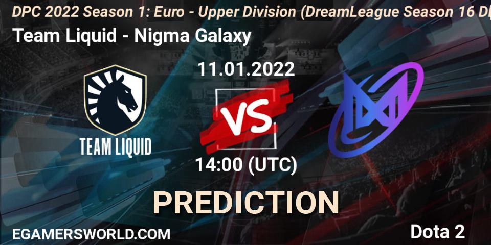 Team Liquid - Nigma Galaxy: ennuste. 11.01.2022 at 14:21, Dota 2, DPC 2022 Season 1: Euro - Upper Division (DreamLeague Season 16 DPC WEU)