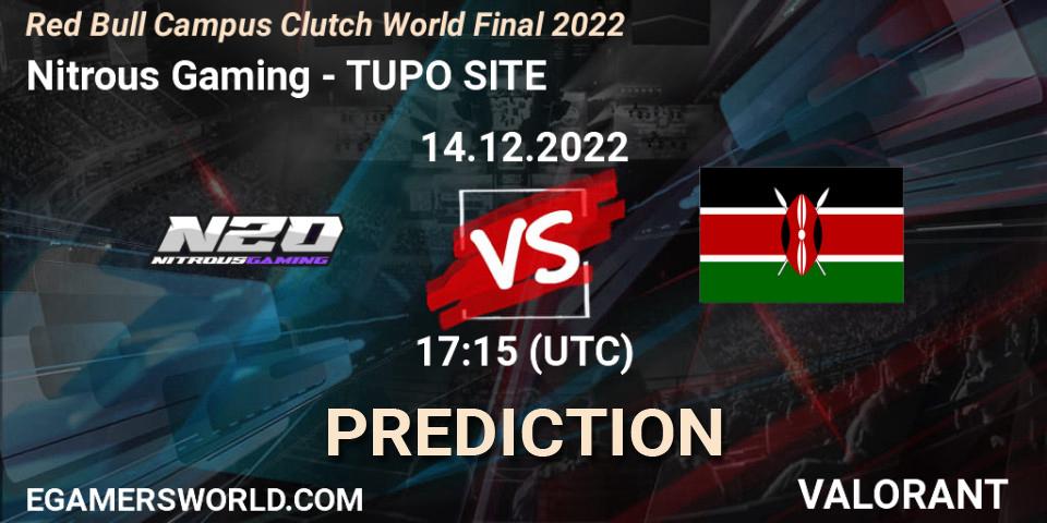 Nitrous Gaming - TUPO SITE: ennuste. 14.12.2022 at 17:15, VALORANT, Red Bull Campus Clutch World Final 2022