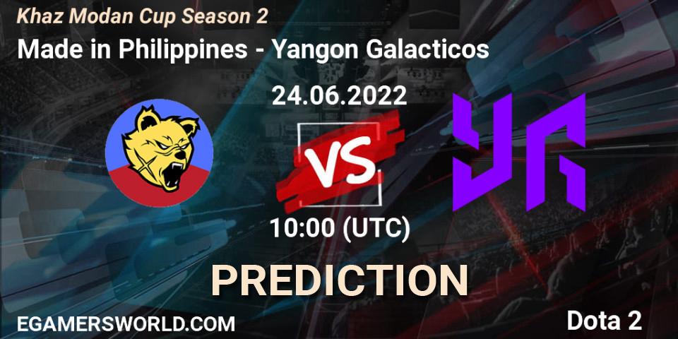 Made in Philippines - Yangon Galacticos: ennuste. 24.06.2022 at 10:00, Dota 2, Khaz Modan Cup Season 2