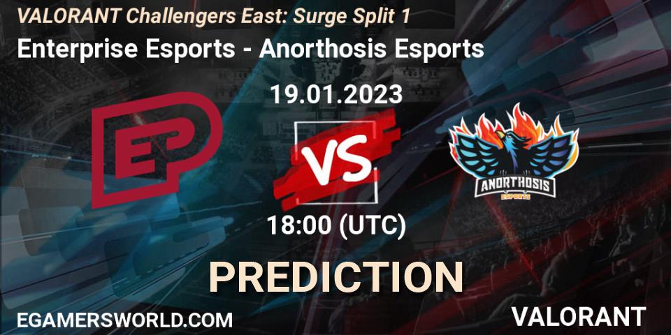 Enterprise Esports - Anorthosis Esports: ennuste. 19.01.2023 at 19:00, VALORANT, VALORANT Challengers 2023 East: Surge Split 1