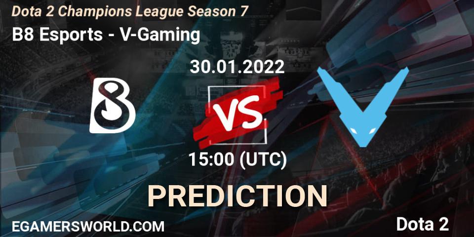 B8 Esports - V-Gaming: ennuste. 30.01.2022 at 15:02, Dota 2, Dota 2 Champions League 2022 Season 7