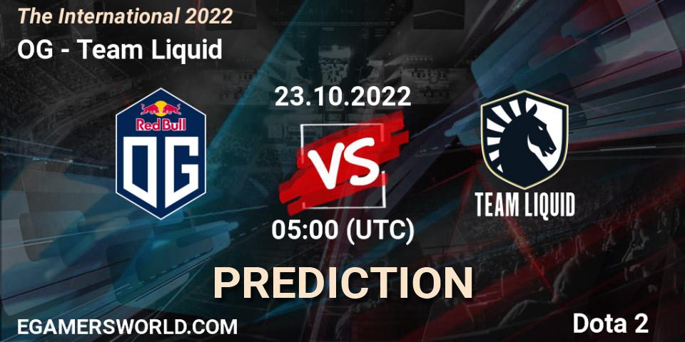 OG - Team Liquid: ennuste. 23.10.22, Dota 2, The International 2022