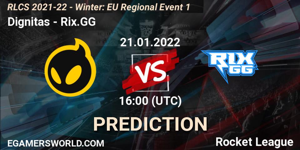 Dignitas - Rix.GG: ennuste. 21.01.2022 at 16:00, Rocket League, RLCS 2021-22 - Winter: EU Regional Event 1